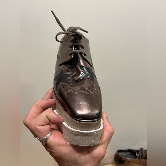 Stella McCartney Elyse Stars Glitter Platform Sneakers size 35 - Picture 3 of 12